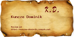 Kuncze Dominik névjegykártya